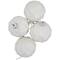 Glittered Christmas Glass Ball Ornaments - 3.75" (95mm) - White - 4ct